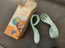 Didinika训练勺子迪迪尼卡宝宝学吃饭婴儿弯头勺叉儿童餐具套装 蓝色弯头勺叉 实拍图