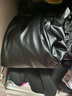 啄木鸟冬季男士皮裤膝盖加绒加厚防风保暖皮裤宽松高腰大码防油防水长裤 20850/166黑色 3XL 约145-160斤 实拍图