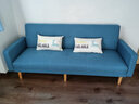 欧柏盛布艺沙发床简约新款科技布猫爪皮双三四人可折叠客厅小户型出租房 雾霾蓝色(亲肤棉麻布) 四人位 2m *加宽1.1米）+抱枕 实拍图