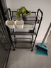 生活副驾厨房置物架家用收纳储物架子落地多层用品大全小推车多功能蔬菜篮 4层黑【滑轮+挂钩+挂盒】 实拍图