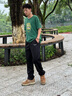Foss Phil裤子男士冰丝夏季宽松垂感休闲长裤刺绣薄款直筒裤FPK22黑色M 实拍图
