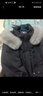 雪中飞【成毅推荐】时尚狐狸毛领交叉飘带温暖大毛领防风女士羽绒服 黑色|8056 S 160/84A 实拍图