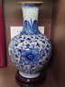傲世景德镇陶瓷器仿古中式青花瓷花瓶工艺品客厅摆件博古架办公室装饰 手绘官窑裂纹赏瓶+底座+证书 实拍图