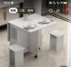 酷林KULIN折叠餐桌 家用白色桌面带储物柜可移动 小户型餐桌饭桌可伸缩 晒单实拍图