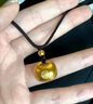 中国黄金（CHINA GOLD）黄金吊坠男女款足金小胖福金坨坨平安金锁项链情人节礼物婴儿满月 挚爱礼盒+项链【黑绳】约0.6g 实拍图
