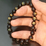 石玥珠宝收藏级8mm金猫眼天然黑曜石手串本命年转运珠水晶手链男女士款 实拍图
