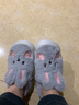 娇奈纯棉拖鞋包跟高跟棉拖鞋女新款冬季包跟室内卡通可爱厚底拖鞋保暖 灰色[可爱包跟兔兔] 36-37 [推荐34-35脚] 实拍图
