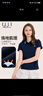 ELLE ACTIVE女装POLO衫女士运动休闲新款时尚翻领T恤舒适短袖网眼透气上衣女 藏青色 XL 实拍图