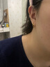 老庙黄金耳环足金光圈耳钉简约耳饰送女友送老婆送妈妈生日节日礼 约：1.30g 实拍图