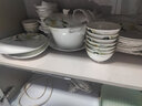 厚秀堂景德镇骨瓷碗碟盘套装家用组合新款陶瓷餐具中式简约饭碗面碗 12英寸椭圆鱼盘（单个）百合花 实拍图