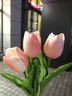 塔洛克（tulloch）郁金香假花仿真花摆设房间卧室客厅家居装饰餐桌摆件干花永生花束 3朵粉白色 实拍图