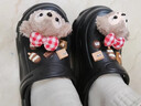 贞喜气卡通洞洞鞋女厚底外穿2025新款增高防滑软底透气踩屎感运动凉拖鞋 黑色布偶小熊 跟高约3CM 36.5 36-37码 实拍图