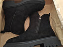 回力雪地靴女鞋新款冬季加绒加厚保暖棉鞋女纯色厚底外穿靴子女 黑色0574 37 实拍图