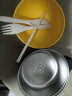 彩致（CAIZHI）304不锈钢泡面碗筷带盖学生饭盒快餐杯碗筷餐具套装 蓝黄 CZ6558 实拍图