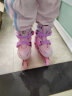 迪士尼（Disney）轮滑鞋儿童闪光初学溜冰鞋女童可调旱冰直排滑轮鞋 冰雪奇缘粉色M 实拍图