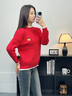 施洛澜半高领毛衣女加绒加厚2025秋冬装新款宽松长袖上衣女士针织打底衫 红色 均码 建议80-135斤 实拍图
