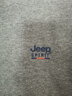 JEEP SPIRIT卫衣男圆领纯色宽松打底衫男士中青年大码男装绣标长袖春秋t恤男 8005灰色 L (建议体重120-135斤) 实拍图