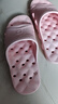 BAIHOU白猴侧漏水防滑按摩镂空男女儿童学生浴室洞洞凉拖鞋 粉红31-32 实拍图