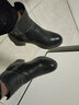 强人3515女鞋冬季保暖防寒靴头层牛皮中跟加厚羊毛靴新款加绒短靴 黑色 35 实拍图