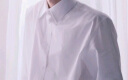 卡度顿白衬衫男长袖春秋新款男士商务休闲纯色免烫修身职业正装工装衬衣 白色 L 实拍图