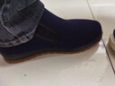 布舍元老北京布鞋棉鞋高帮羊毛保暖男中老年防滑爸爸鞋74X-0214蓝色43 实拍图