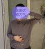 珍贝秋冬新款红色女装圆领长袖纯羊绒开衫简约纯色21103 灰花紫藤 M （100） 晒单实拍图