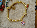 潮宏基 喜狮全家福黄金转运珠女足金串珠大小版送女友新年礼物U C 宝蓝-大版 实拍图