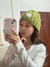 慕衣宾士帽子冬季女韩版显脸小毛线帽女大头围显白针织帽女潮牌保暖冷帽 绿色 实拍图
