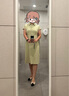 尚都比拉衬衫连衣裙女夏季中长款气质收腰显瘦中长款开叉裙子 浅绿色 XL 实拍图