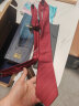 罗蒙领带男士商务正装条纹款8CM手打领结礼盒装 红色 145*8cm  实拍图