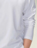 布先生明星同款男士长袖T恤秋季小白T纯色打底衣服内搭 白色 XXL/185  实拍图