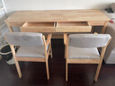 正木枫 【顺丰速发】实木双人书桌简约工作台家用电脑桌写字桌学习桌子 原木色【双人桌】+B款扶手椅*2 180*60*75cm 实拍图