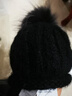 卡蒙（Kenmont）可爱貉子毛球粗毛线绞花针织贝雷帽女加绒加厚保暖毛线帽km-9538 实拍图