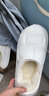 华美健步防水踩屎感按摩居家情侣棉拖鞋轻简保暖舒适秋冬季室内加绒软底棉鞋HM2380A白色40-41码 实拍图