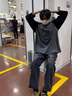 NEW OR MODE高街美式牛仔裤男港风复古潮牌设计感春秋季情侣休闲直筒阔腿裤子 黑色 XL 【建议140-155斤】 实拍图