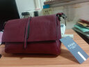 猫猫吉祥（Mao Mao Ji Xiang）真皮女包单肩包斜跨包女包新款时尚中年妈妈包大容量女士牛皮小包 酒红色【头层牛皮】 实拍图