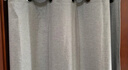 目送（musong）伸缩杆门帘免打孔卧室客厅隔断帘挡风遮光试衣间遮挡布厕所卫生间 浅灰色加厚麻绒布 【适合门宽70-115厘米】帘高180厘米 实拍图