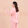 纯棉睡衣女夏秋两件套家居服女空调房纯色开衫长袖 粉红色 2053 L 实拍图