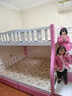 禧龙盛公主床上下铺高低床上下层实木床小户型省空间两层床 粉白色柜梯+包安装+床垫 上宽160下宽180 实拍图