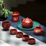 茗茶艺壶 紫砂壶宜兴纯全手工名家原矿大红袍西施泡茶壶茶具 彩绘全套 实拍图