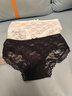 娴妃3条蕾丝内裤女士性感透明火辣中腰少女日系韩版三角裤 黑+灰+白 XL码【100-130斤】 实拍图