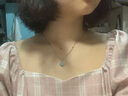 纪诗哲（GIEVSZHE）铂金PT950四叶草白金项链莫桑钻吊坠520情人节生日礼物送女友老婆 轻奢款-镶蓝色海洋之心【免费刻字，代写贺卡】 实拍图