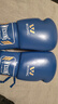九日山 专业系绳款比赛散打拳套超纤皮泰拳搏击格斗训练拳击手套绑带 超纤蓝色(仿乳胶内胆) 12oz 实拍图
