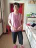 俞兆林（YUZHAOLIN）母亲节妈妈夏装套装中老年女装时尚休闲老人针织衫上衣半袖两件套 皮粉（单上衣） 2XL （100-120斤） 实拍图