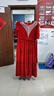 新款金丝绒演出服女长裙成人独唱现代中老年合唱团指挥修身晚礼服 红色【工厂直发】 XL 实拍图