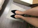7or9 黑茶 黑色单鞋舒适职业细跟5cm百搭尖头空气棉高跟鞋送女友礼物 黑茶（标准版） 配饰需要另外购买 34 实拍图
