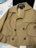 Olrain法式卡其色短款风衣外套女秋装气质小个子翻领大衣女 卡其色 XL 实拍图