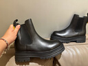 他她（TATA）焦糖布丁烟筒靴女靴子厚底加绒秋冬短靴切尔西靴WAQA2DD4 黑色（单里） 38 实拍图