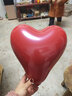 贞嘻结婚气球红色爱心气球飘空求婚婚礼婚房布置室内结婚装饰表白道具 双层爱心气球50个【气筒+丝带】 实拍图