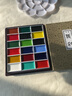 吉祥 日本固体颜彩套装 中国画固体水彩颜料珠光色绘画初学者美术用品学生艺考山水画牡丹工具套装 吉祥方形颜彩18色套装 实拍图